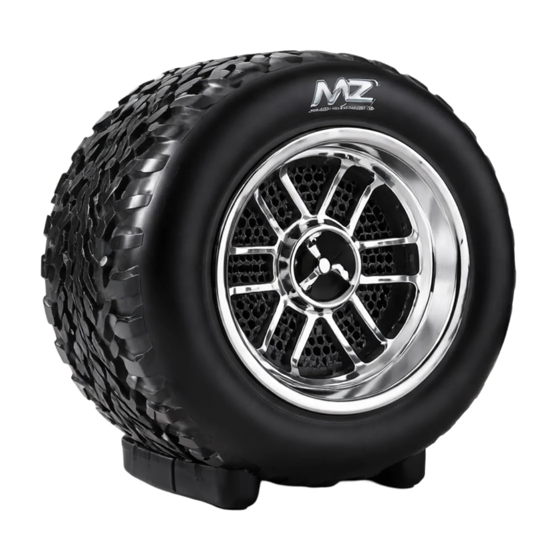 MAZ Car Wheel Shape Bluetooth Speaker with LED Lights, Wireless Portable Tyre Design Speaker, USB TF FM Radio Bass Sound System for Home Party Car Decor Music Player image 1