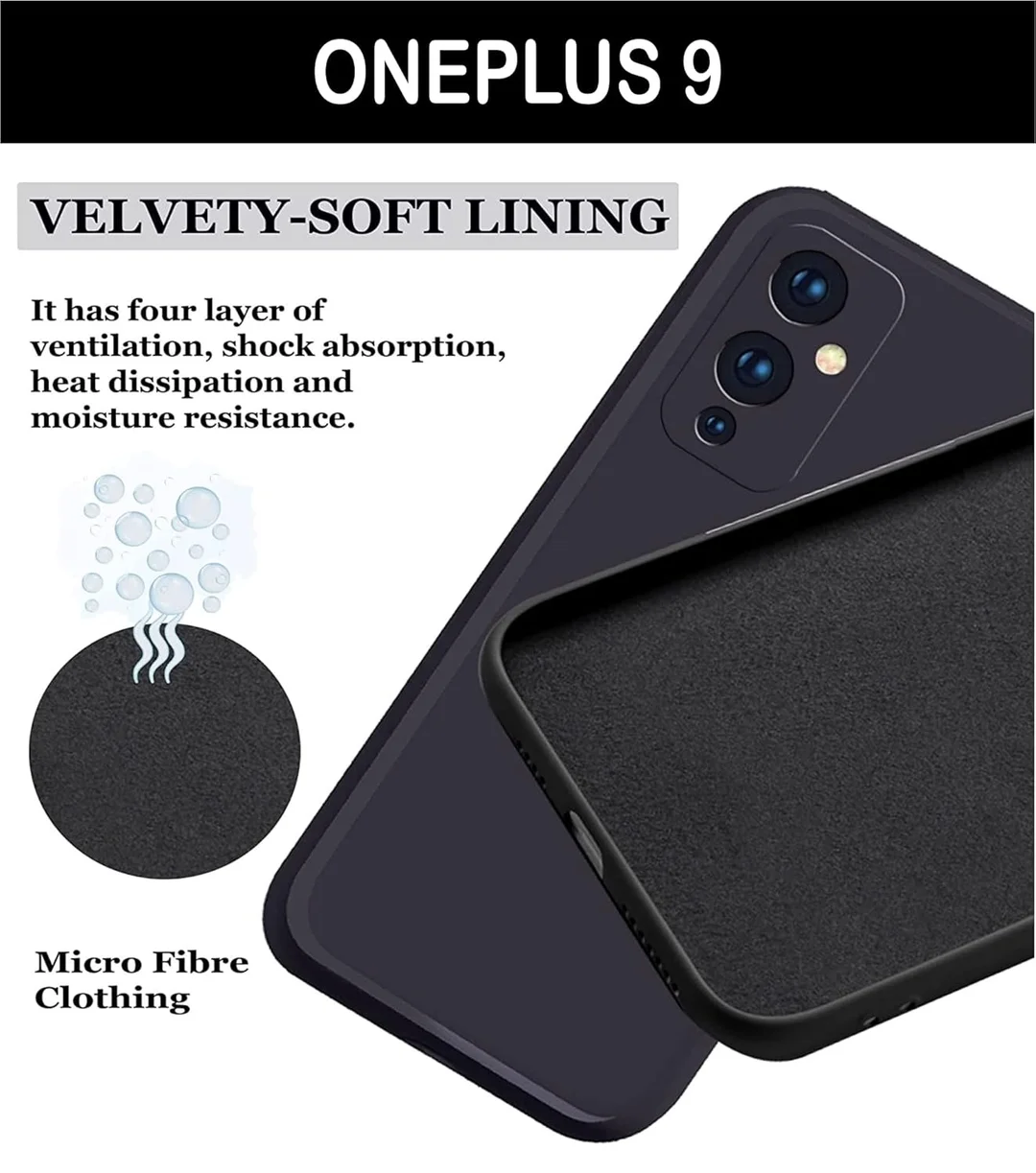 Premium Slim Shockproof Anti-Scratch TPU & Silicone Hybrid Back Cover Case for OnePlus 9 – Clear, Colored, Lightweight Phone Protector with Precise Cutouts and Anti-Yellowing Design image 3
