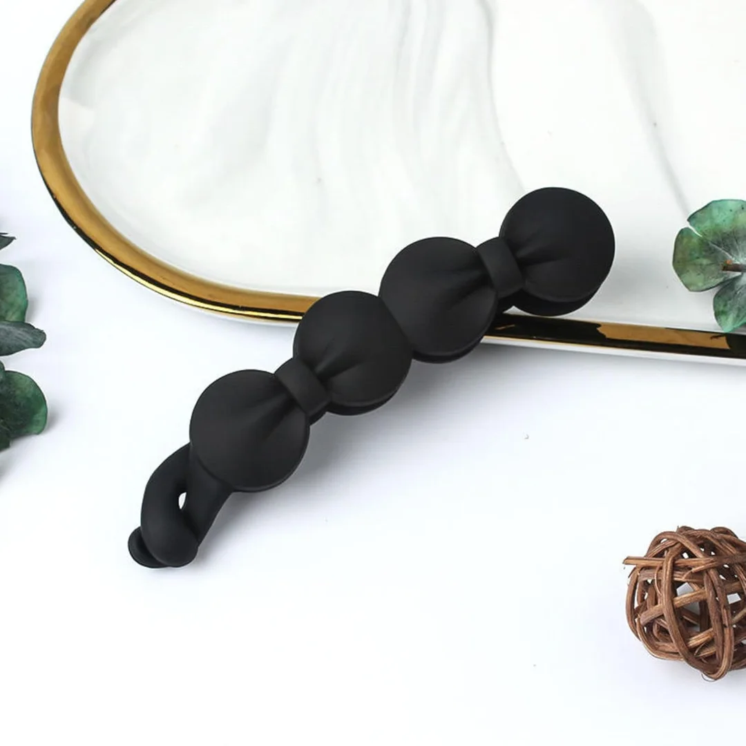 Elegant Bow Knot Banana Hair Clip for Women Girls Matte Finish Automatic Hair Barrette Long Hair Claw Clip Ponytail Holder Fashion Hair Accessories image 2
