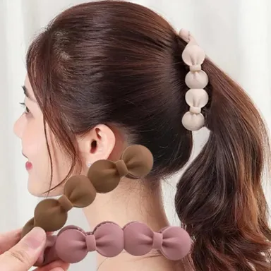 Elegant Bow Knot Banana Hair Clip for Women Girls Matte Finish Automatic Hair Barrette Long Hair Claw Clip Ponytail Holder Fashion Hair Accessories thumbnail 3