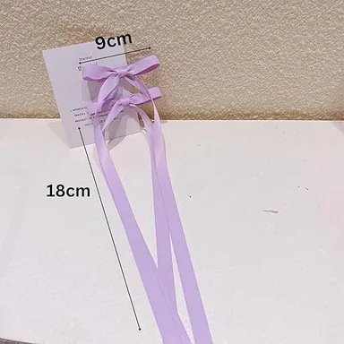 Pastel Satin Ribbon Hair Bow Clip for Girls Women Long Tail Bow Hair Accessory Pink Blue Green Bridal Party Hair Clip Decorative Ribbon Bow Hair Pin thumbnail 3