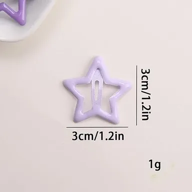 Colourful Star Shape Hair Clips for Girls Kids – Cute Plastic Snap Hairpins Set Multicolour Kawaii Hair Accessories for Baby Girls Toddlers School Daily Styling thumbnail 1