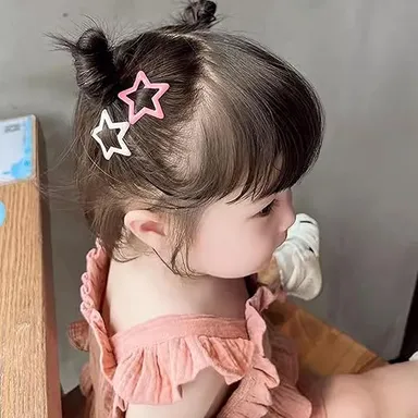 Colourful Star Shape Hair Clips for Girls Kids – Cute Plastic Snap Hairpins Set Multicolour Kawaii Hair Accessories for Baby Girls Toddlers School Daily Styling thumbnail 2