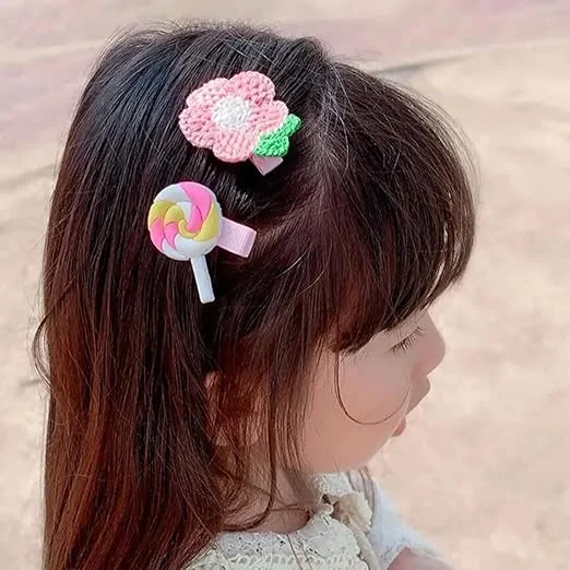 Girls Cute Cartoon Hair Clips Set for Kids Colourful Candy Watermelon Rainbow Flower Hairpins Collection Non Slip Hair Accessories for Baby Girls Toddlers School Hair Styling Clips Gift Pack image 2