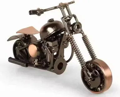 Vintage Metal Motorcycle Model Decorative Showpiece for Home Office Desk Shelf Decor Retro Bike Statue Handcrafted Iron Motorbike Collectible Gift for Men Bike Lovers Interior Decoration thumbnail 1