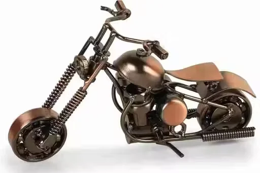 Vintage Metal Motorcycle Model Decorative Showpiece for Home Office Desk Shelf Decor Retro Bike Statue Handcrafted Iron Motorbike Collectible Gift for Men Bike Lovers Interior Decoration image 3
