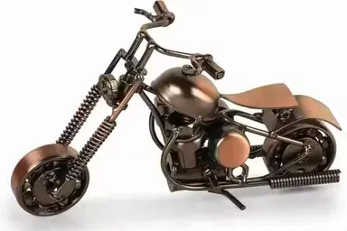 Vintage Metal Motorcycle Model Decorative Showpiece for Home Office Desk Shelf Decor Retro Bike Statue Handcrafted Iron Motorbike Collectible Gift for Men Bike Lovers Interior Decoration thumbnail 2