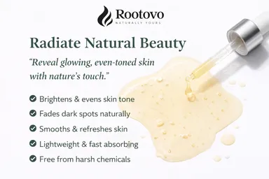 Rootovo Daily Brightening Face Serum 15% Vitamin C 5% Niacinamide with Hyaluronic Acid Skin Brightening Anti Pigmentation Hydrating Face Serum for Glowing Skin 30ml thumbnail 2