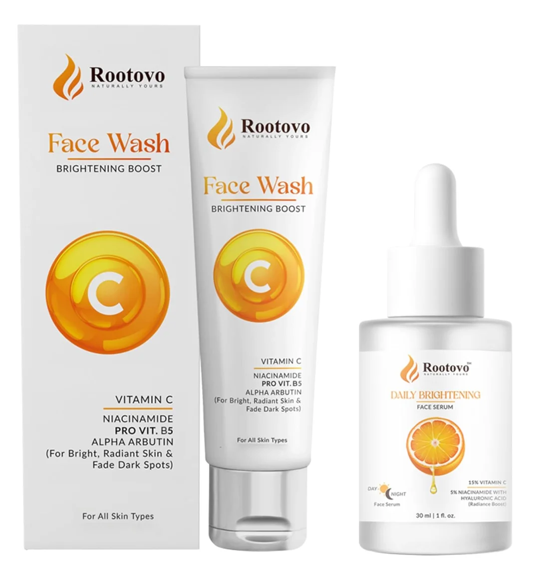 Rootovo Vitamin C Brightening Face Wash with Niacinamide Pro Vitamin B5 Alpha Arbutin Skin Brightening Cleanser for Dark Spots Dull Skin Oil Control Daily Face Cleanser for All Skin Types image 1