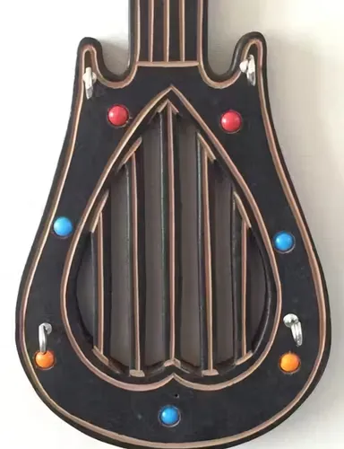 Modern Wooden Guitar Shape Key Holder for Wall Decor with 5 Metal Hooks Decorative Key Stand for Home Entrance Key Hanging Rack for Wall Mounted Key Organiser thumbnail 1