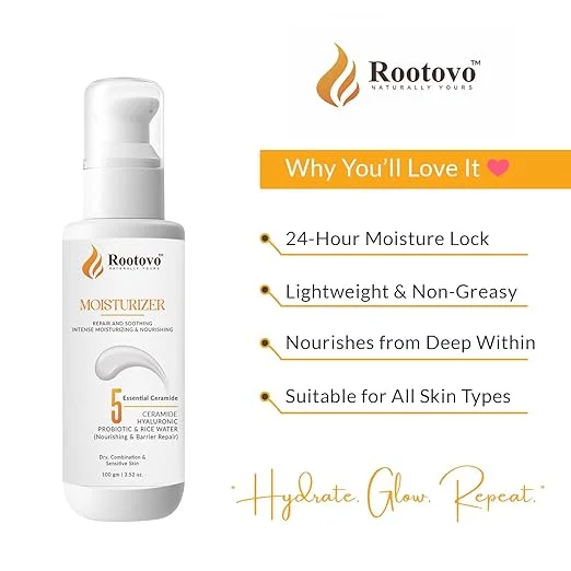 RootoVo Vitamin C Skincare Combo Kit Face Wash Serum Moisturizer Sunscreen SPF 50 Brightening Anti Dark Spot Hydrating Ceramide Niacinamide Skin Care Set For Men Women India image 4