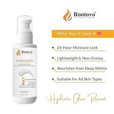 RootoVo Vitamin C Skincare Combo Kit Face Wash Serum Moisturizer Sunscreen SPF 50 Brightening Anti Dark Spot Hydrating Ceramide Niacinamide Skin Care Set For Men Women India thumbnail 4