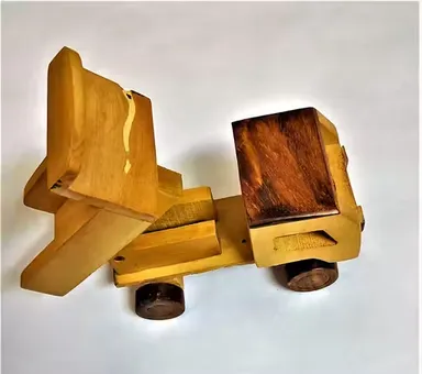 Wooden Toy Truck for Kids Handmade Natural Wood Dumper Truck Toy Vehicle Eco Friendly Montessori Learning Toy for Toddlers Boys Girls Gift Toy Truck India thumbnail 1