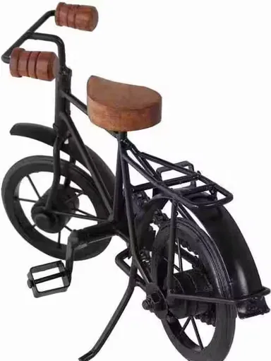 Vintage Mini Metal Bicycle Showpiece Decorative Cycle Model for Home Office Desk Shelf Decor Rustic Iron Bicycle Miniature Gift Collectible thumbnail 1
