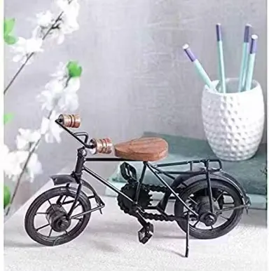 Vintage Mini Metal Bicycle Showpiece Decorative Cycle Model for Home Office Desk Shelf Decor Rustic Iron Bicycle Miniature Gift Collectible thumbnail 2