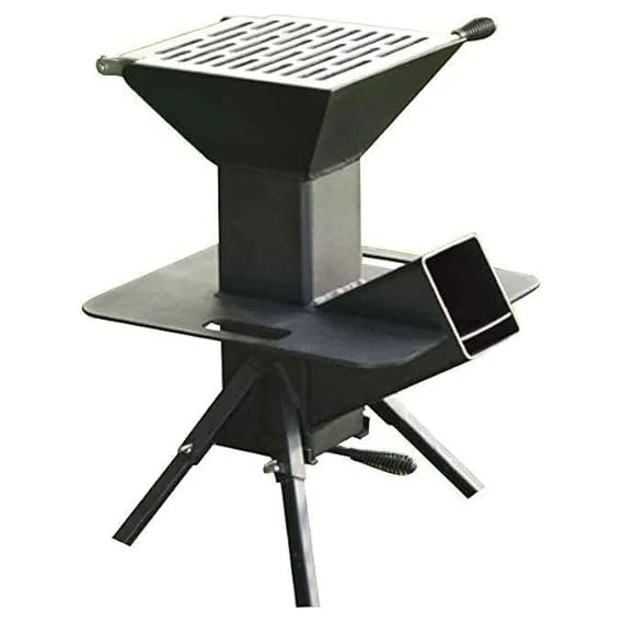 Wood Fired Rocket Stove for Outdoor & Home Use |Smokeless Metal Chulha Angeethi, Lakdi Ka Mitti Ka Chulha for Camping, Picnic, BBQ & Large Family Cooking wood E image 1
