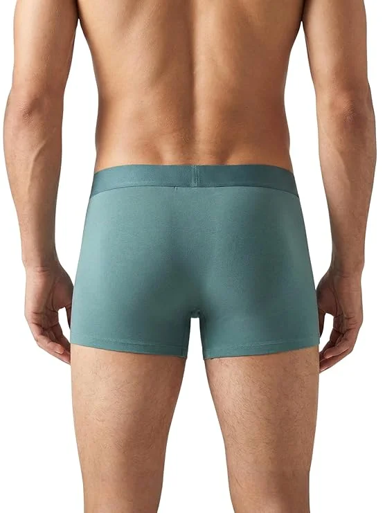 Men Breathable Cotton Stretch Trunk Underwear Pack of 2 Anti-Odour Soft Elastic Waist Boxer Briefs Comfortable Daily Wear Innerwear for Men Gym Running Office All Day Support image 2