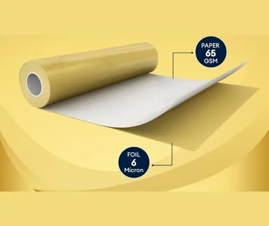 CLEAN WRAP 2in1 Golden & Paper Foil 350g Net Kitchen Baking Cooking Wrapping Aluminium Foil & Golden Foil Pack thumbnail 1