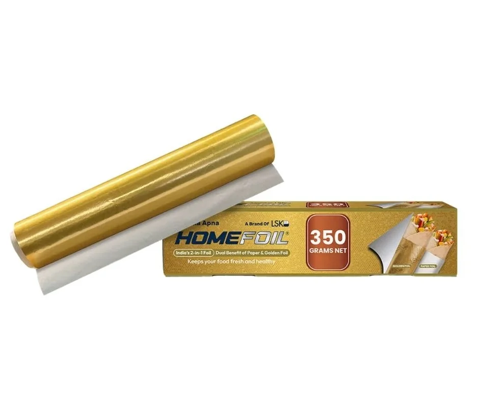 CLEAN WRAP 2in1 Golden & Paper Foil 350g Net Kitchen Baking Cooking Wrapping Aluminium Foil & Golden Foil Pack image 1