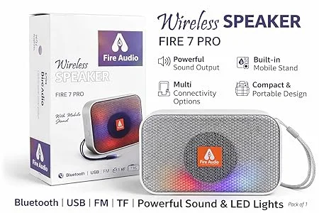 Refurbished) Fire Audio Fire 7 Pro Wireless Bluetooth Speaker Portable 5W Bass Stereo Sound RGB LED Mini Speaker USB AUX TF Card Support Rechargeable Outdoor Travel Speaker India image 6