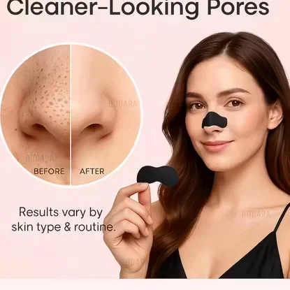 Blackhead Remover Nose Strips Deep Cleansing Charcoal Nose Pore Strips Oil Control Acne Blackhead Removal Peel Off Nose Patch for Men Women Pack of 10 image 3