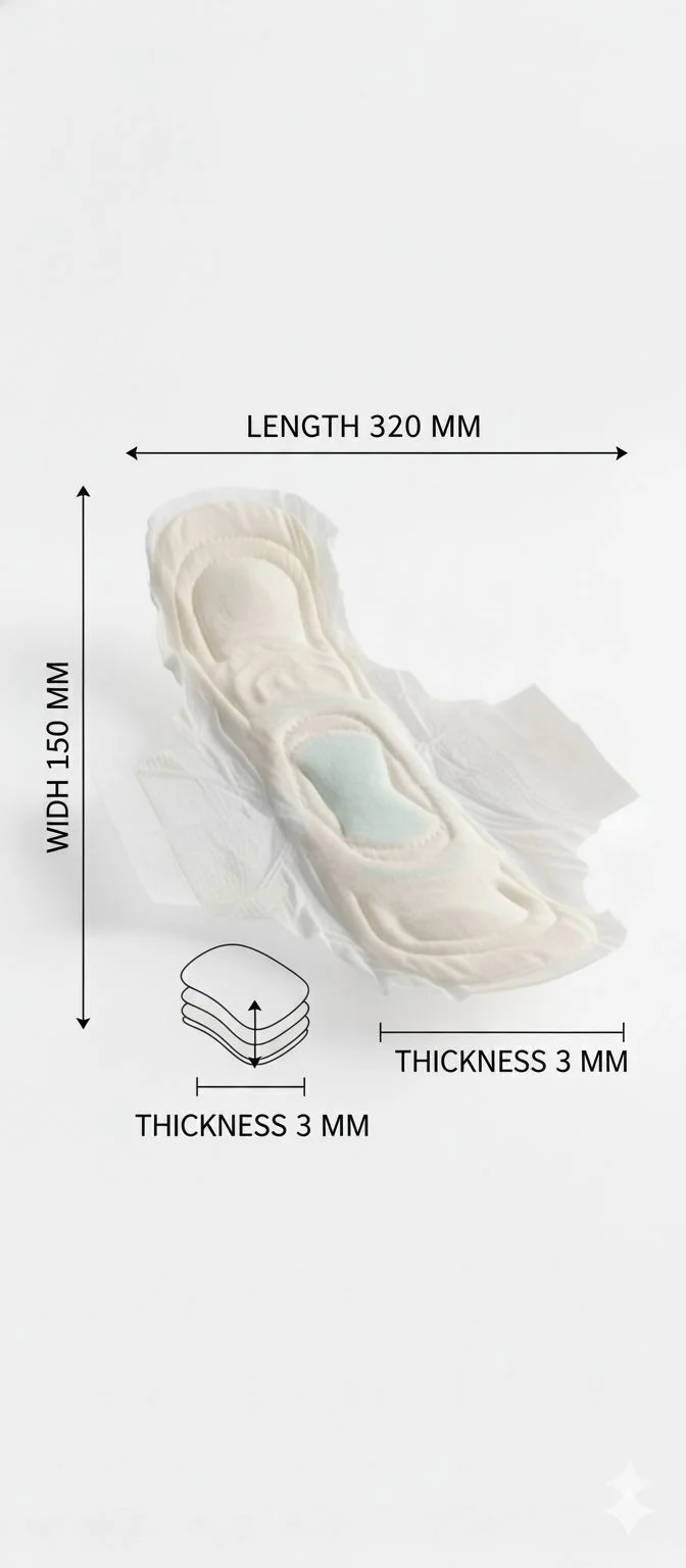 UrChoice Maxi XXL Sanitary Pads 50 Pads Pack Extra Long With Wings High Absorbency Anti Bacterial Soft Cotton Feel Maxi Trifold Day Night Period Protection Pads image 4