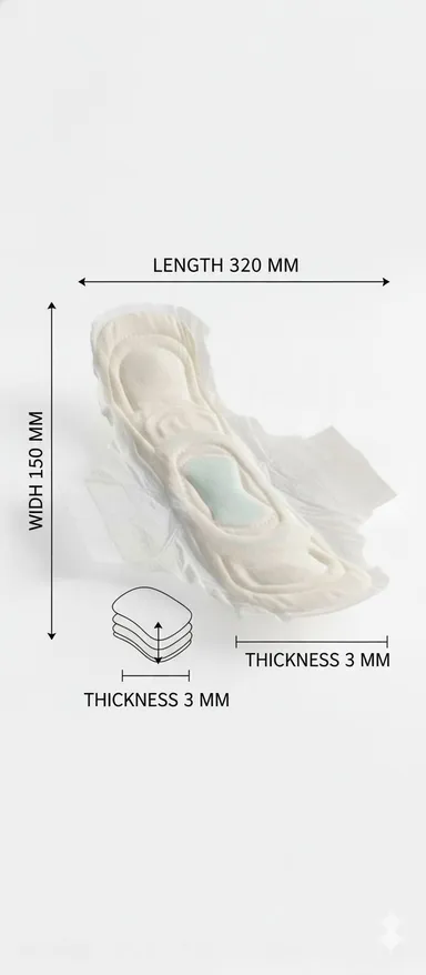 UrChoice Maxi XXL Sanitary Pads 50 Pads Pack Extra Long With Wings High Absorbency Anti Bacterial Soft Cotton Feel Maxi Trifold Day Night Period Protection Pads thumbnail 3