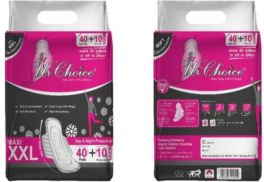 Ur Choice Maxi XXL Sanitary Pads 40 Plus 10 Pack Extra Long With Wings High Absorbency Anti Bacterial Gel Technology Day And Night Protection Ultra Soft Women Hygiene Pads image 1