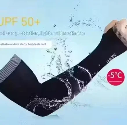 UPF 50+ UV Protection Arm Sleeves Cooling Sun Protection Arm Cover Breathable Sports Arm Sleeve for Men Women Cycling Driving Running Outdoor UV Protection Sleeves Pair image 4