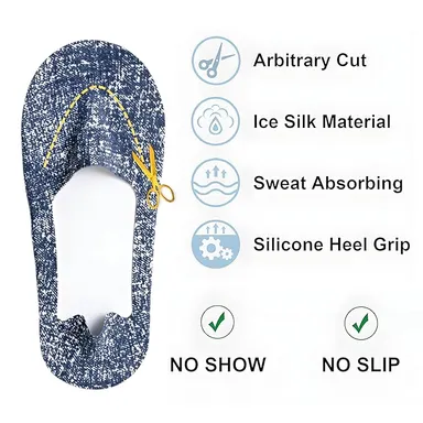 Mens Breathable Stretch Invisible No Show Socks Anti Slip Silicone Grip Low Cut Ankle Socks Sweat Absorbent Lightweight Casual Sports Gym Comfort Socks for Men thumbnail 3