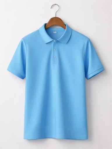 Mens Light Blue Cotton Polo T Shirt Half Sleeve Breathable Casual Summer Collar T Shirt for Men Regular Fit Smart Casual Office Daily Wear Polo Tee image 1