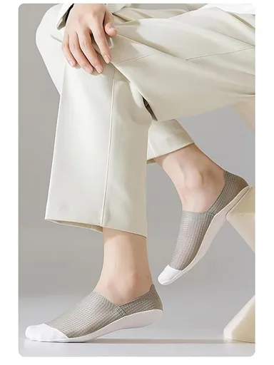 Breathable No Show Invisible Socks for Women Cotton Mesh Low Cut Loafer Socks Anti Slip Flat Shoe Socks Lightweight Summer Foot Cover Socks Pack thumbnail 1