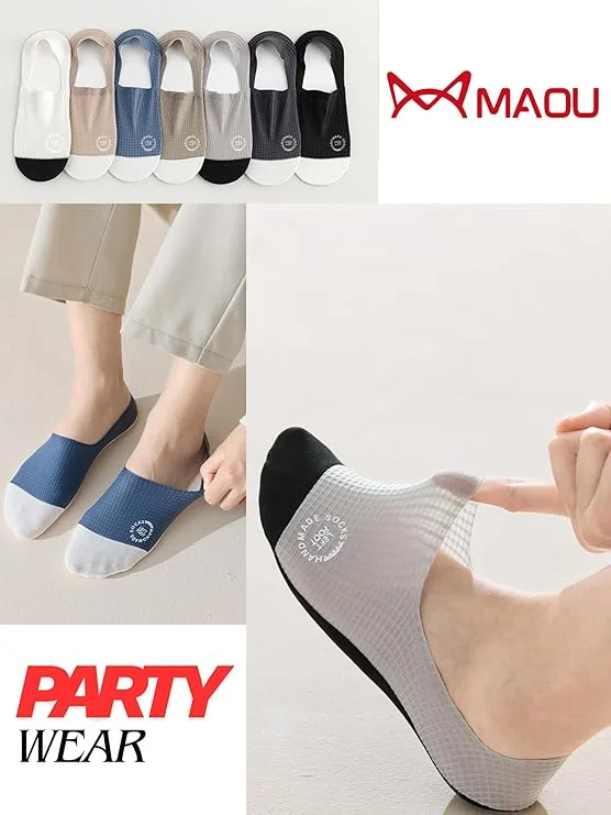 Breathable No Show Invisible Socks for Women Cotton Mesh Low Cut Loafer Socks Anti Slip Flat Shoe Socks Lightweight Summer Foot Cover Socks Pack image 4