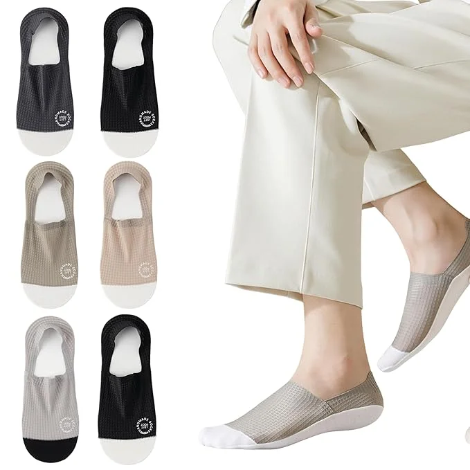 Breathable No Show Invisible Socks for Women Cotton Mesh Low Cut Loafer Socks Anti Slip Flat Shoe Socks Lightweight Summer Foot Cover Socks Pack image 1