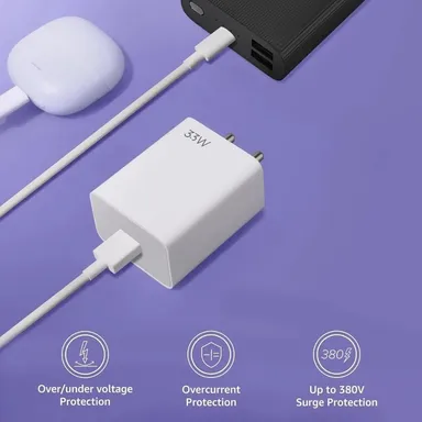 33W Fast Charger Adapter With USB Type C Cable Mobile Phone Fast Charging Wall Charger For Android Smartphones Quick Charge Power Adapter thumbnail 3