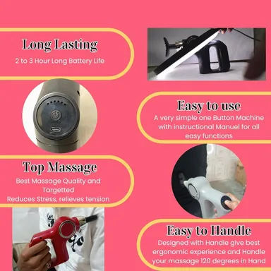 Deep Tissue Massage Gun Muscle Massager With Multiple Heads Electric Percussion Body Massager For Pain Relief Muscle Recovery Fitness Gym Therapy thumbnail 1