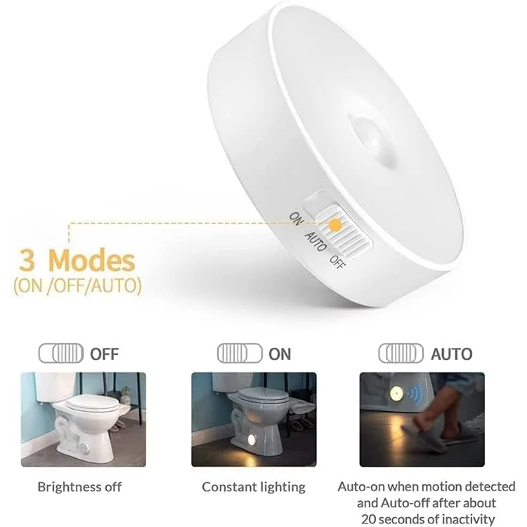 Wireless Motion Sensor LED Light Rechargeable USB Magnetic Self Adhesive Night Light for Home Wardrobe Cabinet Staircase Motion Activated Lamp image 2