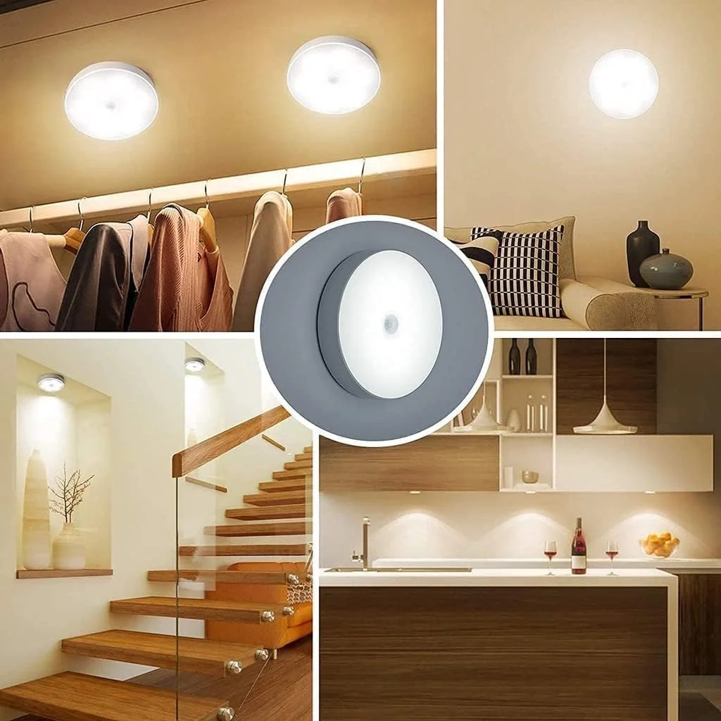 Wireless Motion Sensor LED Light Rechargeable USB Magnetic Self Adhesive Night Light for Home Wardrobe Cabinet Staircase Motion Activated Lamp image 6