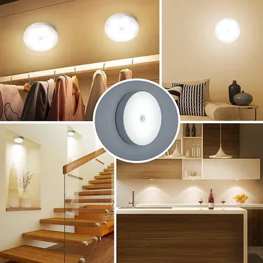Wireless Motion Sensor LED Light Rechargeable USB Magnetic Self Adhesive Night Light for Home Wardrobe Cabinet Staircase Motion Activated Lamp thumbnail 5