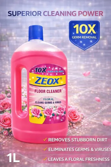 Zeox Floral Disinfectant Floor Cleaner Liquid with Professional 10X Toilet Cleaner Stain Removal Bathroom Disinfectant Combo for Floor Tiles Marble Bathroom Germ Kill Cleaning Solution thumbnail 1