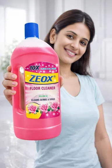 Zeox Floral Floor Cleaner Liquid Germ Protection Disinfectant for Tiles Marble Granite Floors with Long Lasting Fragrance Home Cleaning Solution 2L + Zeox Power Bathroom Cleaner Liquid for Tiles Sink Toilet Stain Remover 500ml Combo Pack thumbnail 2