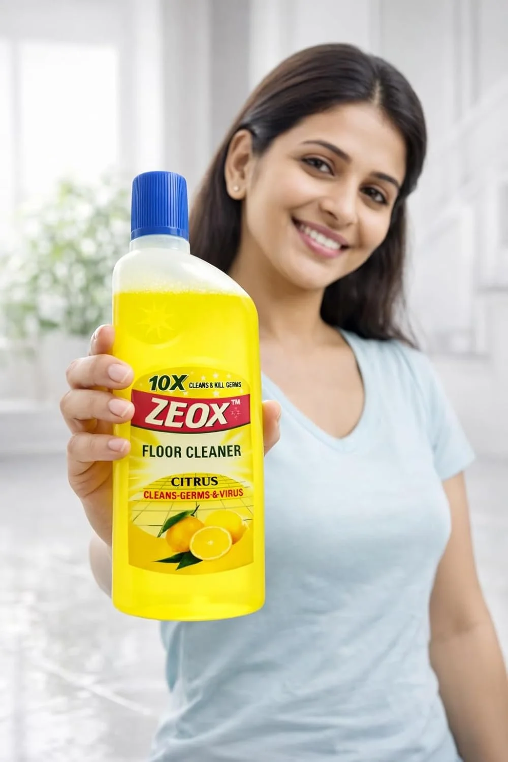 Zeox Citrus Floor Cleaner Liquid Disinfectant for Home Tiles Marble Granite Cleaning Germ Kill Antibacterial Floor Washing Liquid Fresh Lemon Fragrance image 2