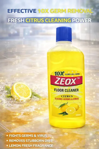 Zeox Citrus Floor Cleaner Liquid Disinfectant for Home Tiles Marble Granite Cleaning Germ Kill Antibacterial Floor Washing Liquid Fresh Lemon Fragrance thumbnail 2