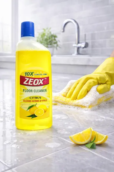Zeox Citrus Floor Cleaner Liquid Disinfectant for Home Tiles Marble Granite Cleaning Germ Kill Antibacterial Floor Washing Liquid Fresh Lemon Fragrance thumbnail 3