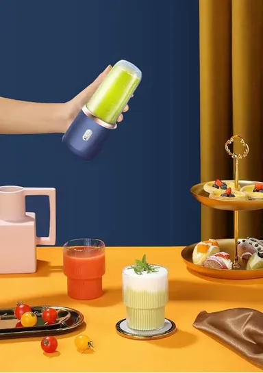 Portable Electric USB Rechargeable Smoothie Blender 6 Blade Mini Personal Juicer Mixer 1500mAh Battery 3 Speed Fruit Vegetable Juice Maker Travel Kitchen Blender India thumbnail 3