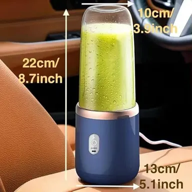 Portable Blender Electric Juicer USB Rechargeable Mini Smoothie Maker 6 Blades 3 Speed Personal Fruit Mixer 1500mAh Battery Travel Juicer Bottle thumbnail 2