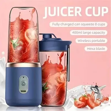 Portable USB Rechargeable Blender Juicer 1500mAh Mini Smoothie Maker 6 Blade Electric Fruit Mixer 3 Speed Personal Travel Blender Bottle for Juice Shakes  thumbnail 5