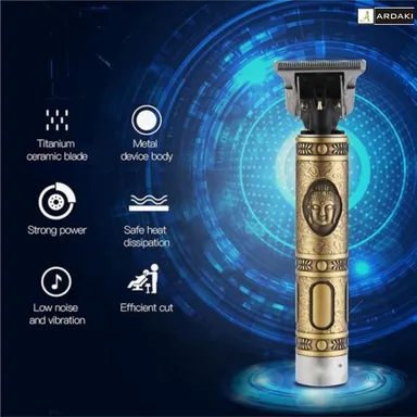 Professional Beard Trimmer for Men Metal Body Gold Hair Clipper Adjustable Blade Close Cut Precision Shaver Rechargeable Grooming Machine for Hair Beard Body India thumbnail 5