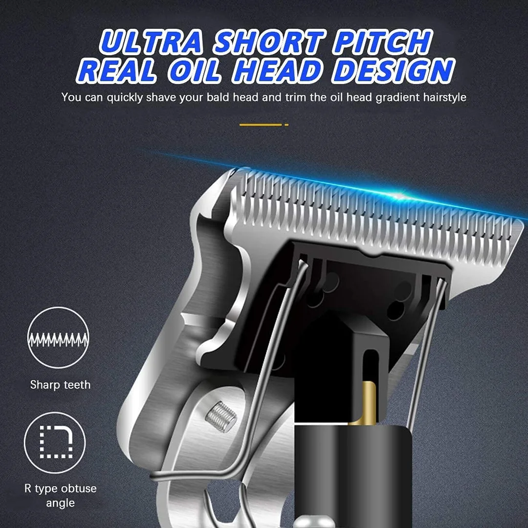 Beard Trimmer for Men Professional Hair Clipper Metal Body Gold Adjustable Blade Close Cut Precision Shaver Rechargeable Grooming Machine Body Trimmer image 6