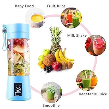 Portable USB Rechargeable 6 Blade Juicer Blender 1500mAh Personal Smoothie Maker Bottle Mini Mixer Grinder for Fruit Juice Protein Milk Shakes Travel Gym Multicolor thumbnail 2